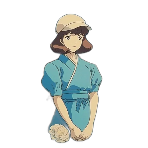 hat, staff, dress, flower transparent PNG cut-out