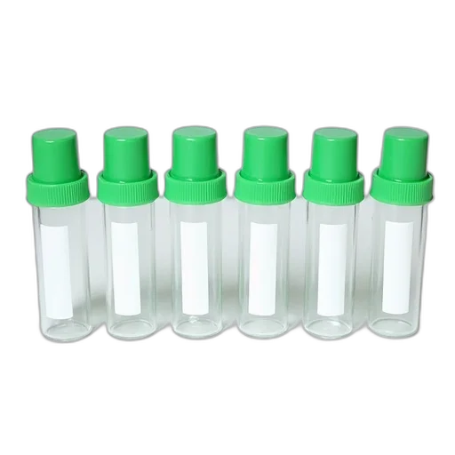 bottle, green, set, seven transparent PNG cut-out