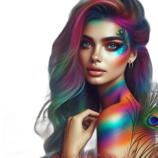 hair, dress, face, photorealistic transparent PNG cut-out
