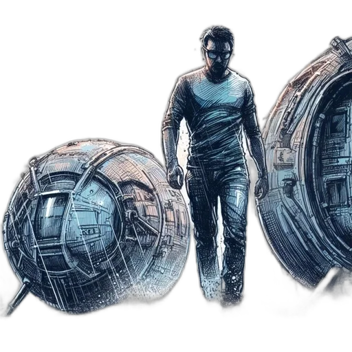 concept art, comic book art, 3d render, outer space transparent PNG cut-out
