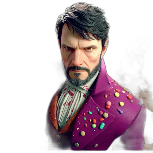 face, jacket, staff, concept art transparent PNG cut-out