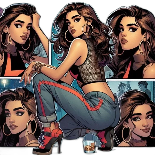 comic book art, concept art, cartoon, young transparent PNG cut-out