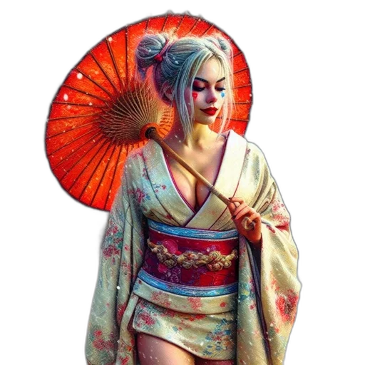 umbrella, dress, staff, flower transparent PNG cut-out
