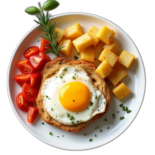 food, photorealistic, plate, slice transparent PNG cut-out