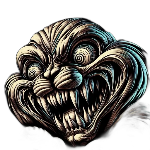 creature, mask, face, hair transparent PNG cut-out