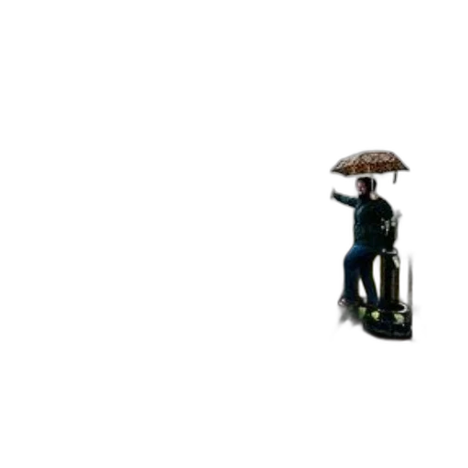 umbrella, hat, staff, robot transparent PNG cut-out