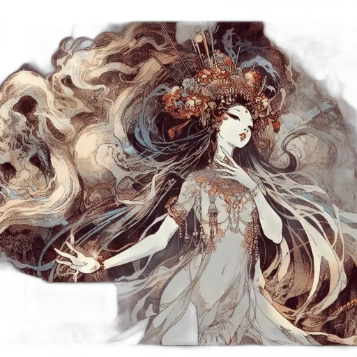 mask, hair, fantasy art, concept art transparent PNG cut-out