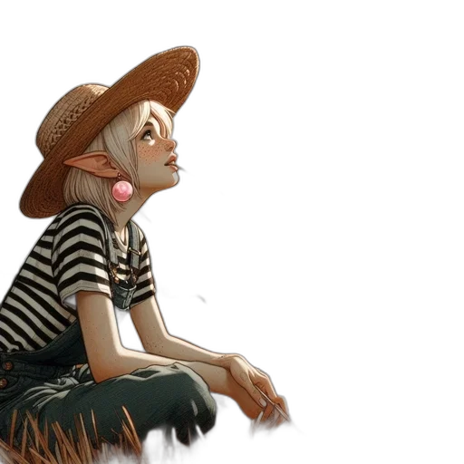 hat, creature, watercolor, concept art transparent PNG cut-out