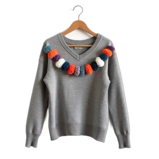 monochrome, grey, sweater, colorful transparent PNG cut-out
