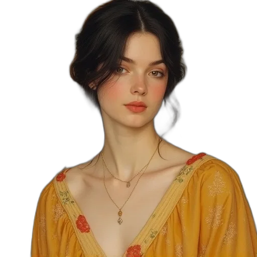 dress, jewelry, face, crown transparent PNG cut-out