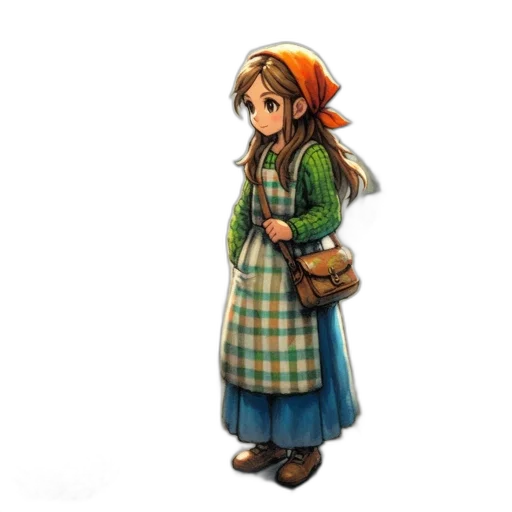 dress, staff, hat, concept art transparent PNG cut-out