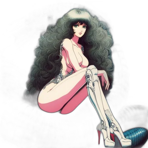dress, hair, robot, shoes transparent PNG cut-out
