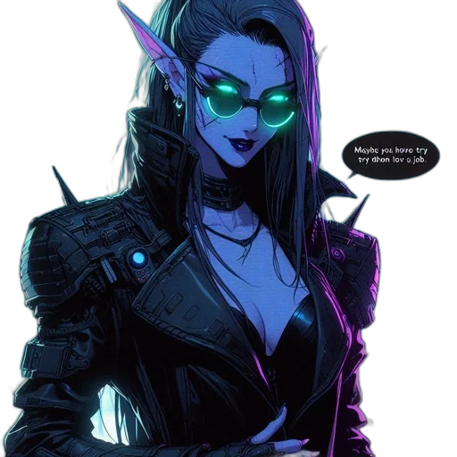 comic book art, concept art, fantasy art, cyberpunk transparent PNG cut-out