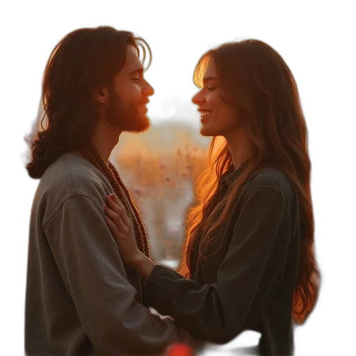 photorealistic, oil painting, sunset, fire transparent PNG cut-out