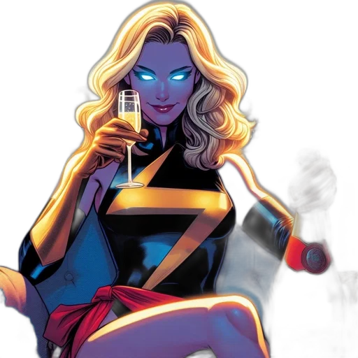comic book art, concept art, neon lights, confident transparent PNG cut-out