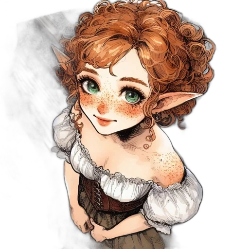 dress, staff, face, fantasy art transparent PNG cut-out