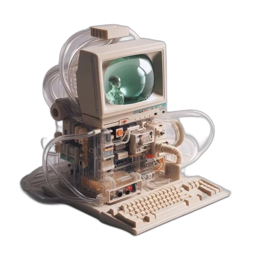 robot, weapon, 3d render, cyberpunk transparent PNG cut-out