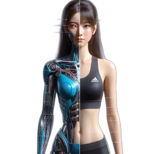 robot, dress, concept art, cyberpunk transparent PNG cut-out