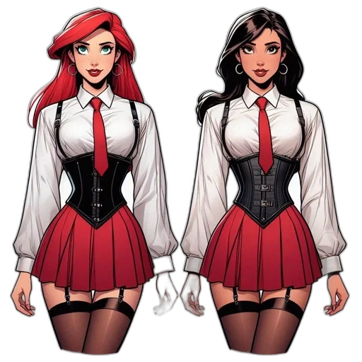 dress, comic book art, concept art, cartoon transparent PNG cut-out