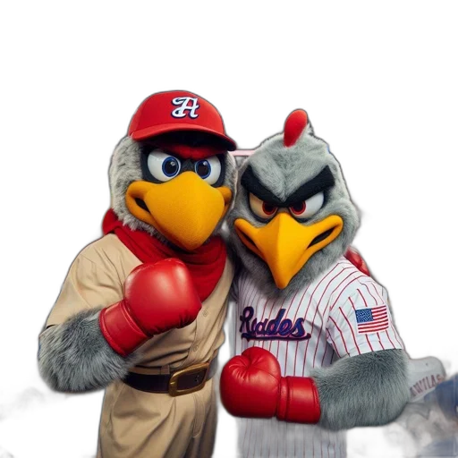 two, anthropomorphic, bird, characters transparent PNG cut-out