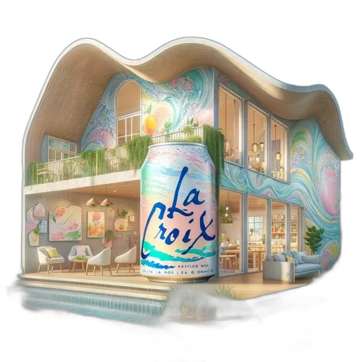 3d render, concept art, vaporwave, modern transparent PNG cut-out