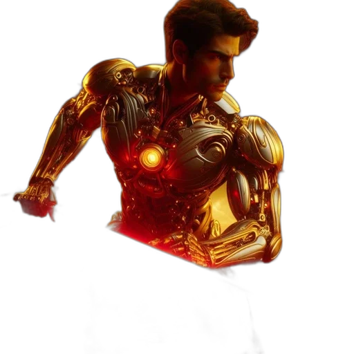 robot, concept art, comic book art, 3d render transparent PNG cut-out