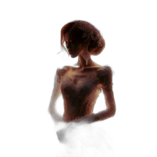 dress, hair, creature, robot transparent PNG cut-out