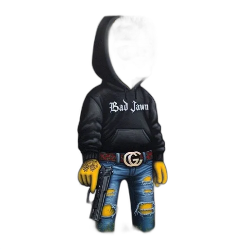 jacket, robot, staff, 3d render transparent PNG cut-out