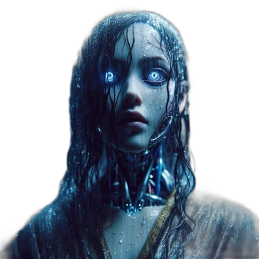 face, robot, cyberpunk, concept art transparent PNG cut-out