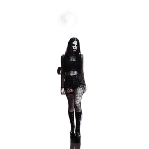 dress, creature, mask, staff transparent PNG cut-out