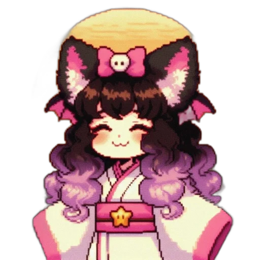 staff, creature, hat, pixel art transparent PNG cut-out
