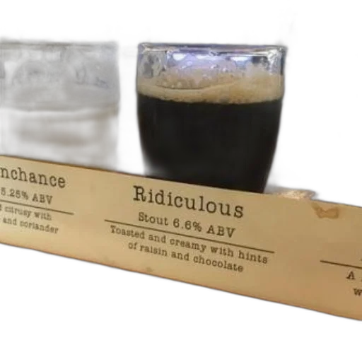 bottle, flight, beers, one transparent PNG cut-out