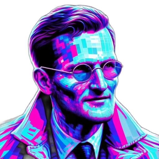 jacket, face, robot, cyberpunk transparent PNG cut-out