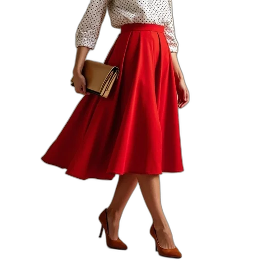 dress, 3d render, red, skirt transparent PNG cut-out