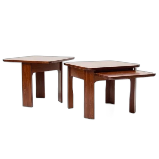furniture, 3d render, walnut, tables transparent PNG cut-out