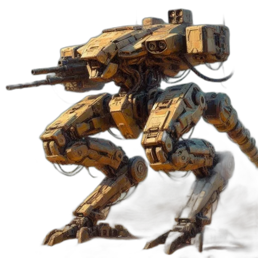 robot, weapon, concept art, 3d render transparent PNG cut-out