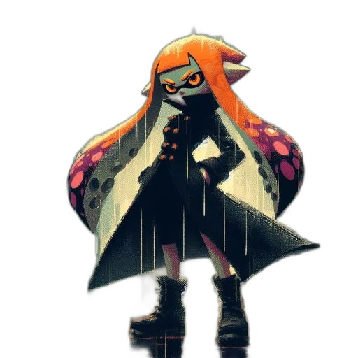 jacket, mask, staff, weapon transparent PNG cut-out