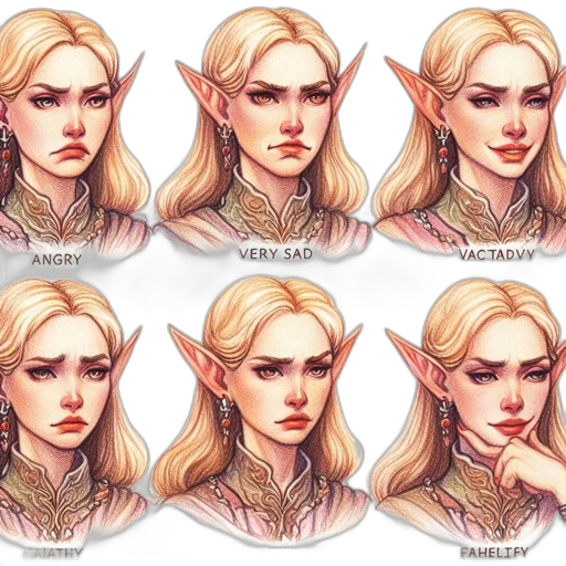 face, fantasy art, concept art, pixel art transparent PNG cut-out
