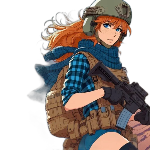 weapon, jacket, dress, anime transparent PNG cut-out