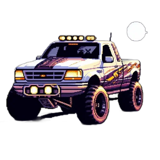 car, weapon, concept art, pixel art transparent PNG cut-out