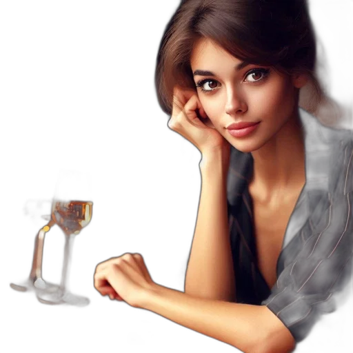 jewelry, face, dress, photorealistic transparent PNG cut-out