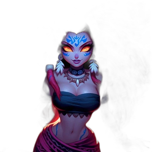 mask, staff, dress, fantasy art transparent PNG cut-out