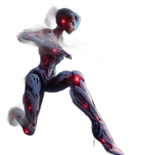 robot, concept art, 3d render, comic book art transparent PNG cut-out