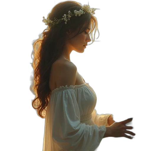 dress, crown, jewelry, photorealistic transparent PNG cut-out