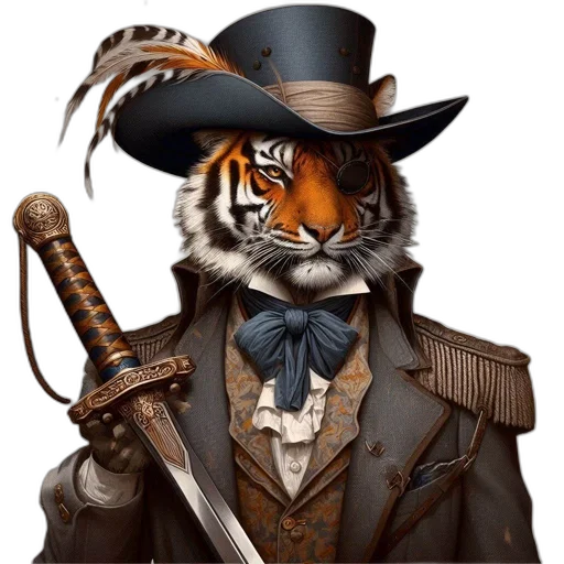animal, staff, hat, fantasy art transparent PNG cut-out