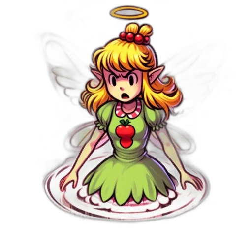 staff, crown, dress, pixel art transparent PNG cut-out