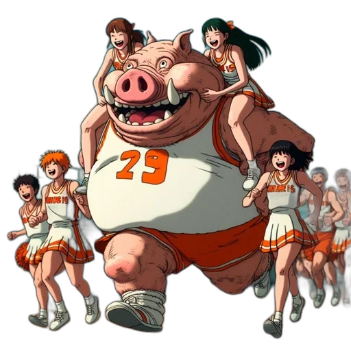 animal, concept art, anthropomorphic, pig transparent PNG cut-out