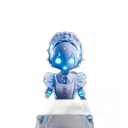 robot, creature, staff, weapon transparent PNG cut-out
