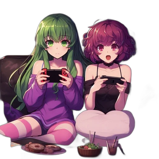 food, pixel art, anime, cyberpunk transparent PNG cut-out