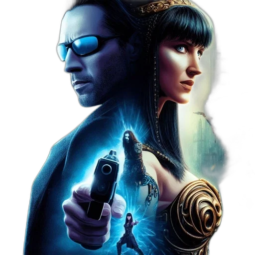 cyberpunk, concept art, comic book art, fantasy art transparent PNG cut-out